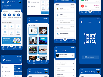 FLAT BANK Wallet bank design flatbank graphic design mobile mobilebanking myanmar ui uiux