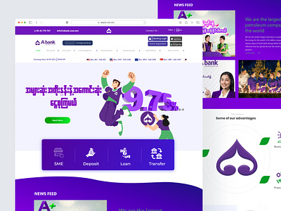 A Bank website redesign abank abank website abank.com.mm abankui ui webdesign