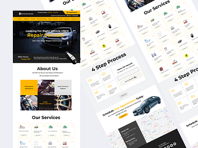 METRE PER SECOND Car Repair Service Landing Page appontment automobile branding design mobile myanmar ui webdesign
