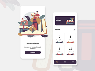 Reading Tracker App app book concept design graphic design mobile tracker ui uiux ux