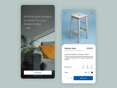 Furniture e-commerce App app branding concept design e commerce furniture furniture e commerce app graphic design illustration logo minimal mobile mobile app ui uiux