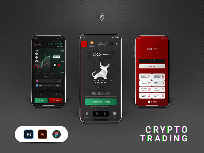 Cryto Trading App figma illustration ui ux