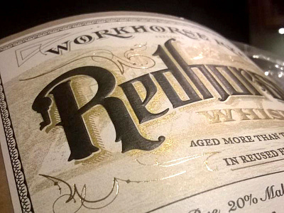 Redhorse illusration illustrator packaging print rye spirits typography whiskey workhorse