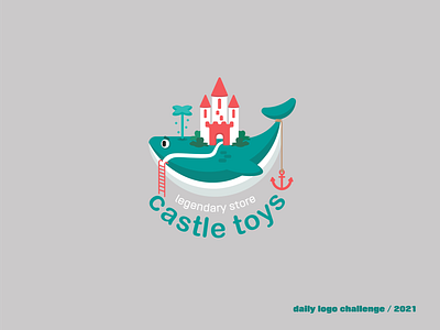 castle toys logo castle dailylogochallenge dailylogodesign kid logo logodesign logotype toy logo whale whale logo