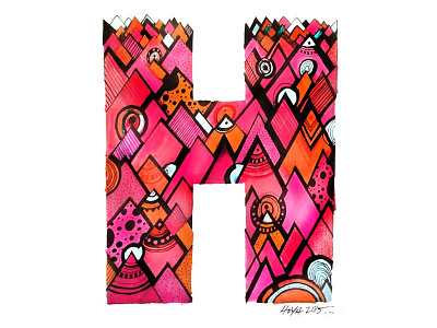 Letter H study mntn art design graphic ink letter paint study typography