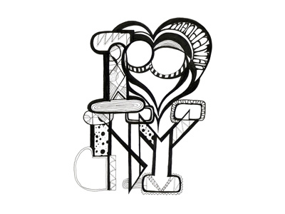 I<3NY v2 design drawing graphic iloveny lettering newyork newyorkcity nyc typography