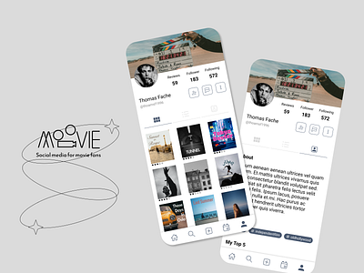 Profile - Daily UI 006 app daily 100 challenge daily ui 006 dailyui movie profile social media ui