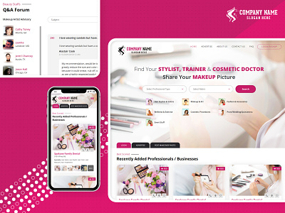 Beauty Search Engine branding cosmetic procedures design app design skills event staff illustration vector
