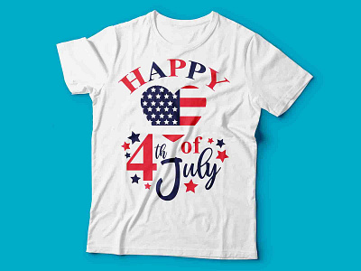 Happy 4th of July Motivational Typography Tshirt designs