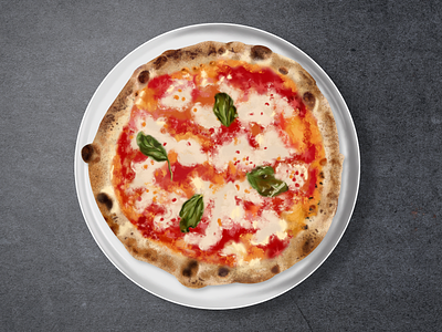 Pizza Napoletana basil digitalpaiting food handdrawn illustration italian italy menu mozarella napolitana pizza tomato wacom