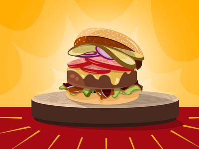 Cheeseburger bacon beef bun burger cheese cheeseburger food hamburger ilustration meal tasty