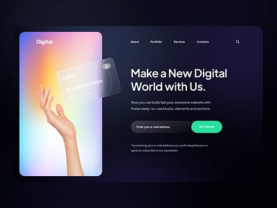 Digital 🔥 Based on Uranus - Wireframe Kit 2021 code css free freebie glass glassmorphism gradient html neumorphism template ui ui8 uiux uiuxdesign web design webdesign