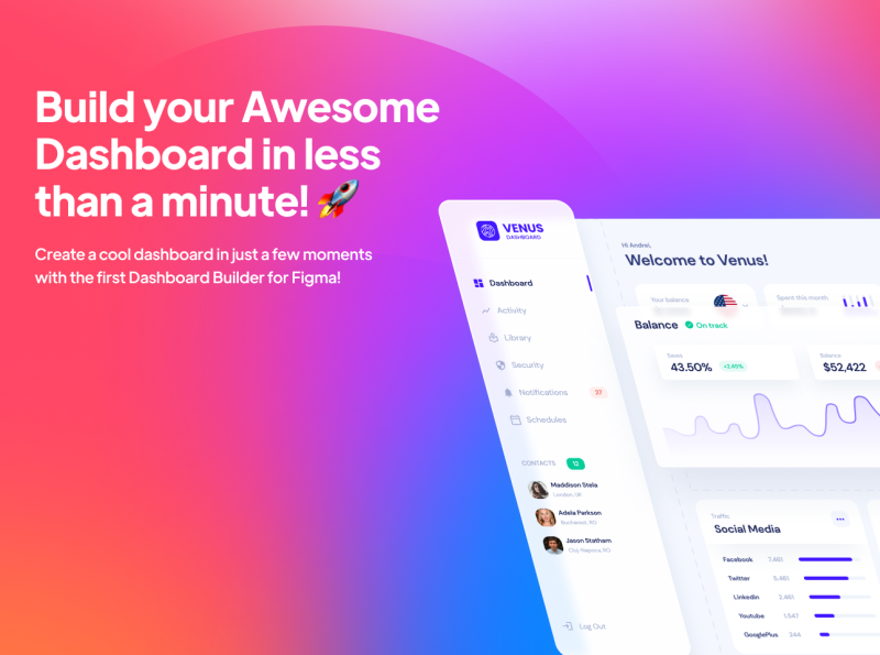 Venus Dashboard Builder by Horizon UI on Dribbble