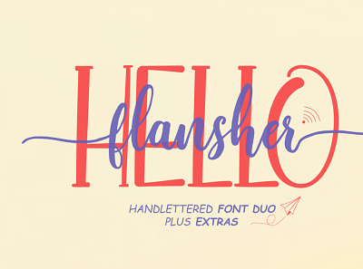 Hello Flansher Font Duo font hand lettering