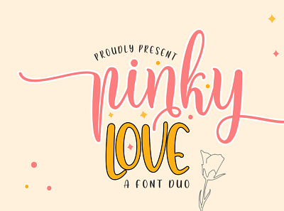 Pinky Love Font Duo branding font graphic design lettering logo