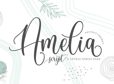Amelia Script branding graphic design logo