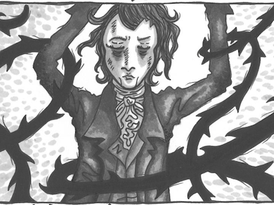 The Poet and the Flea: The Garden of Love graphic novel greyscale illustration illustrator markers pen poem poetry sequential art webcomic william blake
