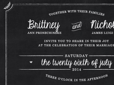 Brittney + Nick's Wedding Invitations chalkboard design invitations layout typography wedding wedding stationery