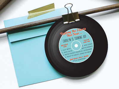 Retro Record Birthday Invitation birthday birthday invitation invitation retro stationery