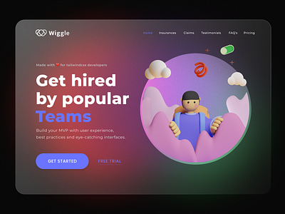 Landing page Header concept - Tailwind UI Kit