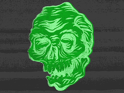 Frosty Skull Nugget adobedraw distress doodle frosty green skull texture