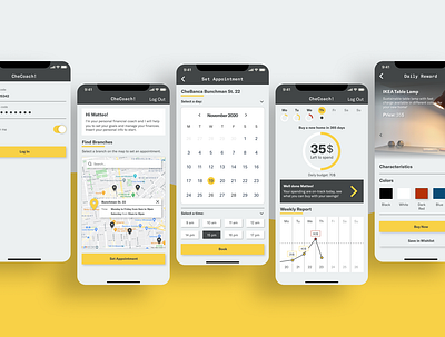 CheCoach! - Mobile App app app design chebanca clean ui figma figmadesign mobile ui mobileapp mobilebanking service ui ui design uiux