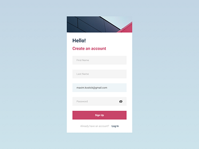 Sign Up Page app daily ui design sign up ui