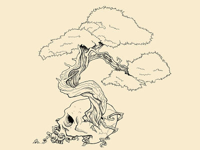 Bonsai Skull apparel design digital art digital illustration illustration ink photoshop shirt design tattoo