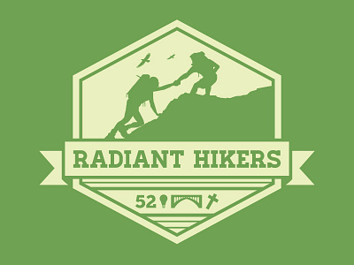 Radiant Hikers branding design logo shirt design