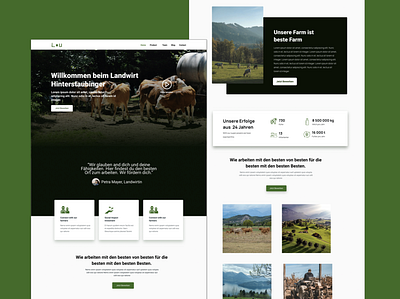 Landing Page Argriculture agriculture cow farmer green landingpage ui video