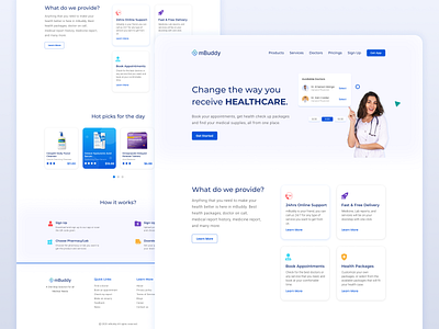 mBuddy Website Design design ecommerce homepage landing page medical ui website