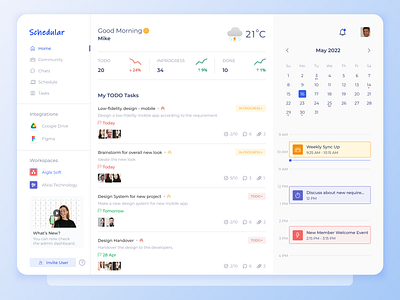 Schedular - Schedule Anything app dashboard design home management meeting tasks ticketing ui ux web