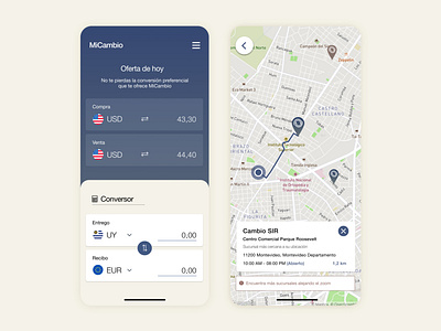 MiCambio App app design minimal ui ux