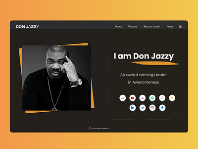 Celebrity portfolio page branding dailyui dark theme dark ui portfolio ui ux web