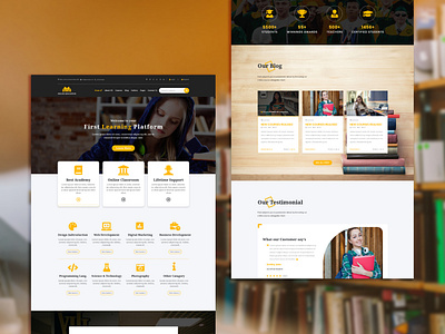 Online Education PSD Template blog college cooperate course education gallery modern portfolio psd school shop students