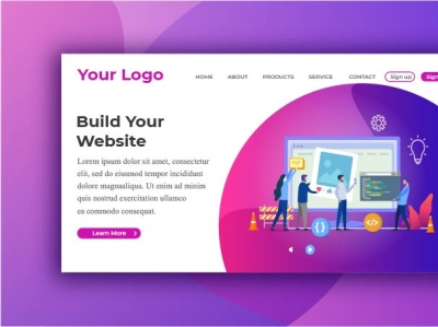 Website builder landing page template