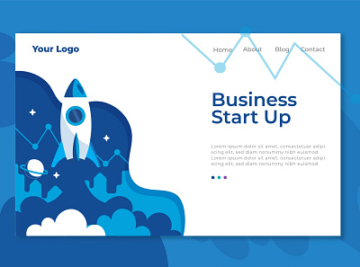 startup Business landing page branding clean course creative design landing page modern psd shop ui