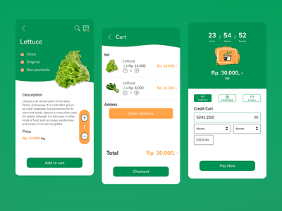 Hydroponic 2 cart cart page detail detail page details figma freepik hydroponics mobile app mobile ui payment payment page