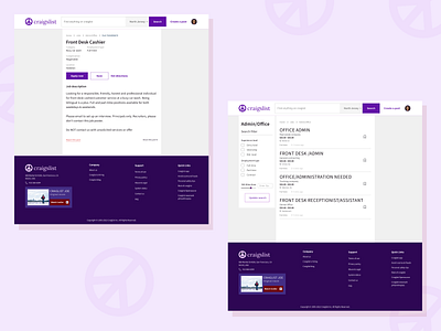 Craigslist search results page redesign branding design job post search ui ux website design