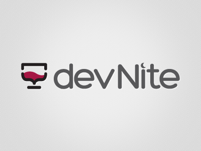 devNite Logo code cup developer grey logo nite red wine