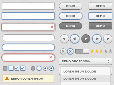 Basic UI for project buttons dropdown error fields ui