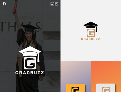 graduation logo I G letter logo branding design illustration illustrator logo minimal vector