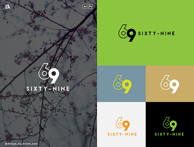 sixty-nine logo design I number logo design branding design illustration illustrator logo minimal number logo vector