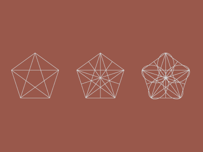 Inductive Reasoning flower geometry pentagon pentagram