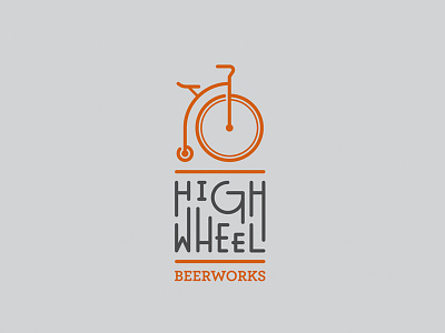 High Wheel Beerworks final gray high wheel logo orange