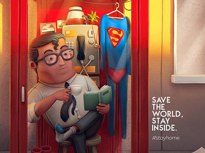 "Save the world" - Corona-Illustration series animation coronavirus design illustration pandemic superman telephone