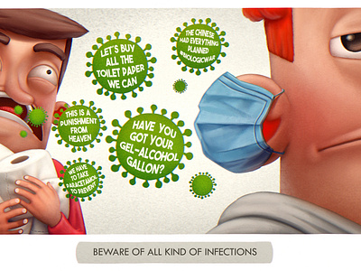 Beware of all kind of infections - COrona-illustration series