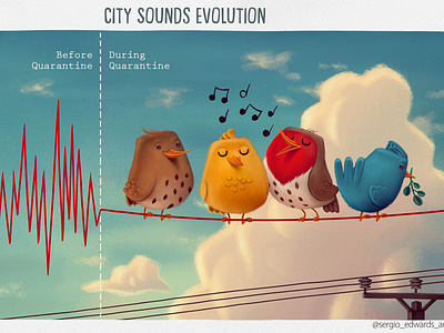 City Sounds Evolution - Corona-Illustration series birds coronavirus illustration pandemic