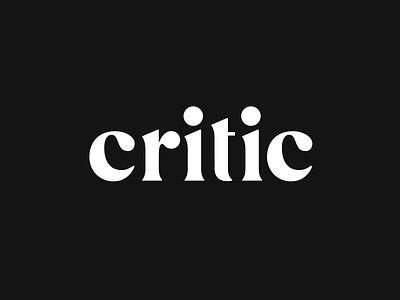 Critic Wordmark custom type food lettering logotype restaurant tech typography wordmark
