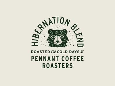 Hibernation Blend animal badge bear coffee coffee roaster illustration logo winter